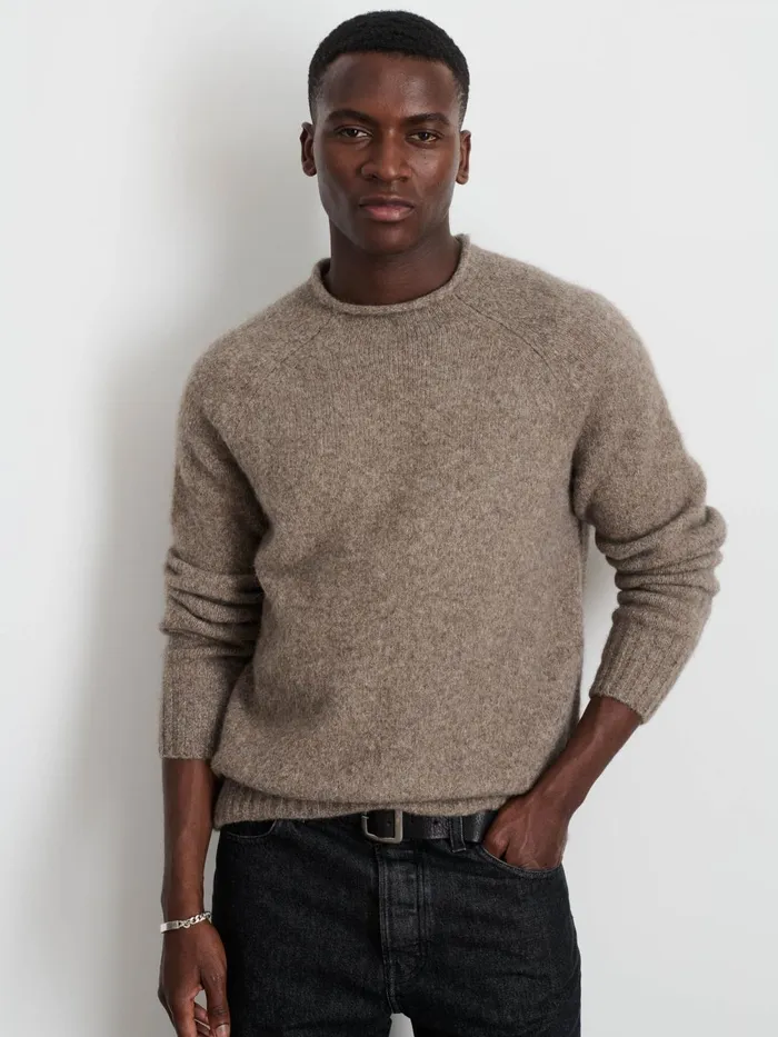 Alex Mill Sweaters Sweatshirts Men Alex Rollneck Sweater In Alpaca Chestnut