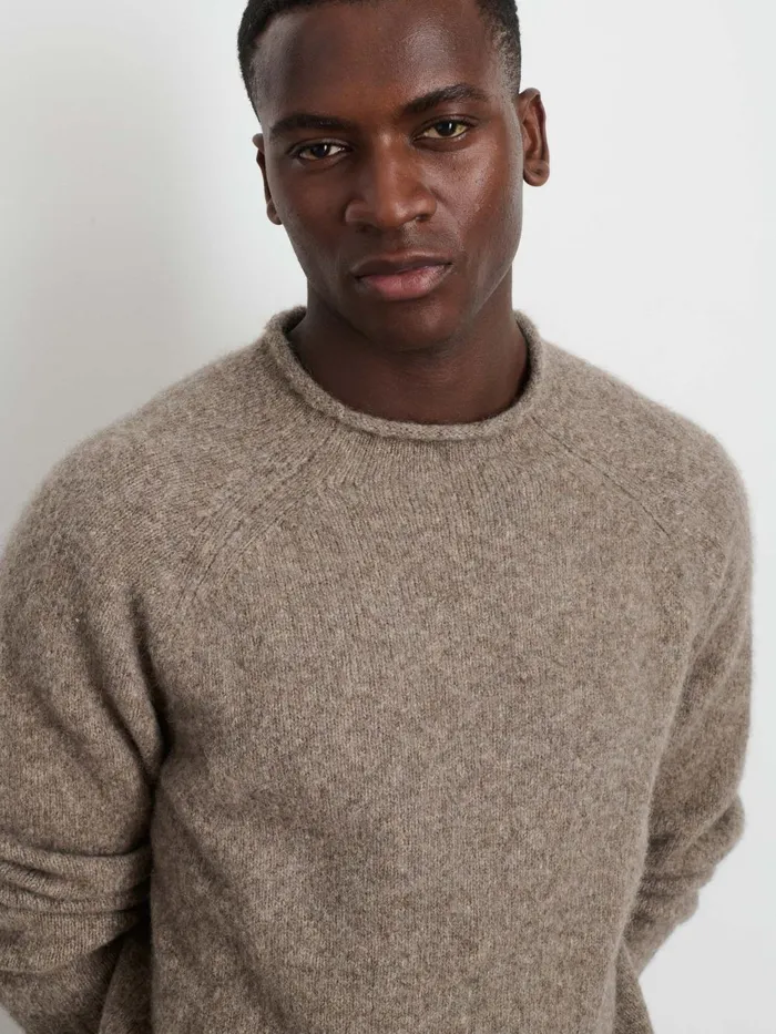 Alex Mill Sweaters Sweatshirts Men Alex Rollneck Sweater In Alpaca Chestnut