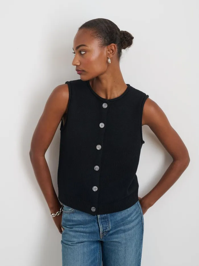 Alex Mill Sweaters Women Bridget Vest In Cotton Black