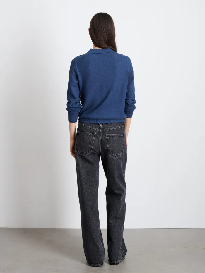 Alex Mill Sweaters Women Jac Polo Sweater Faded Navy