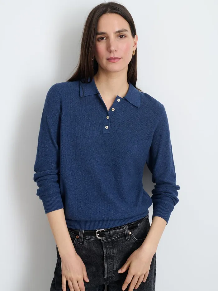 Alex Mill Sweaters Women Jac Polo Sweater Faded Navy