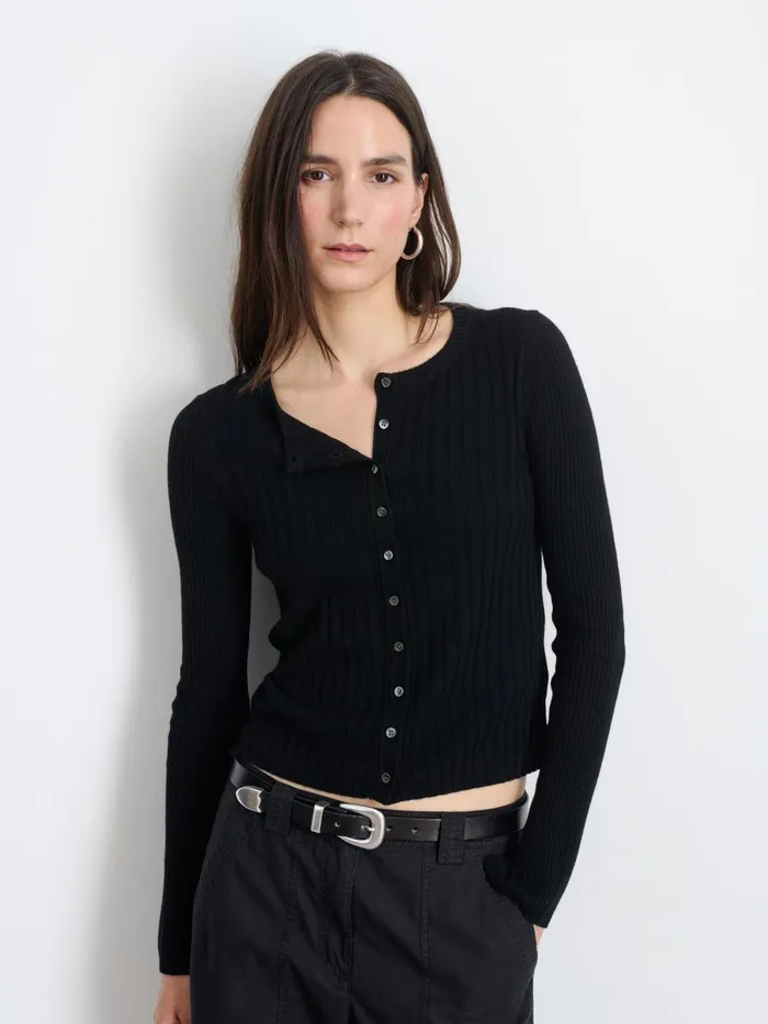 Alex Mill Sweaters Women Kristin Ribbed Cardigan Black