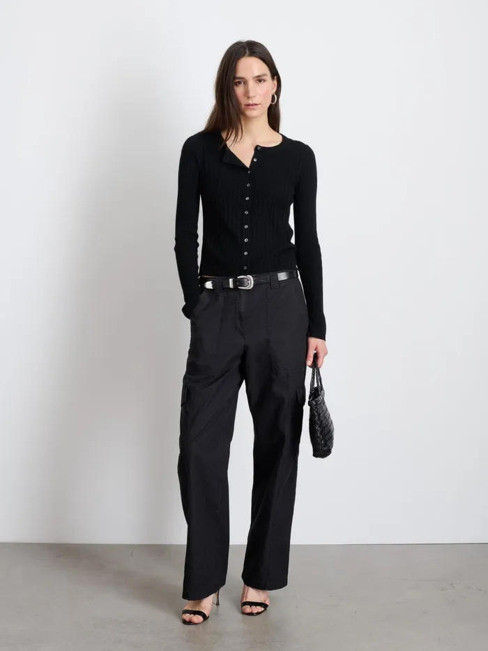 Alex Mill Sweaters Women Kristin Ribbed Cardigan Black