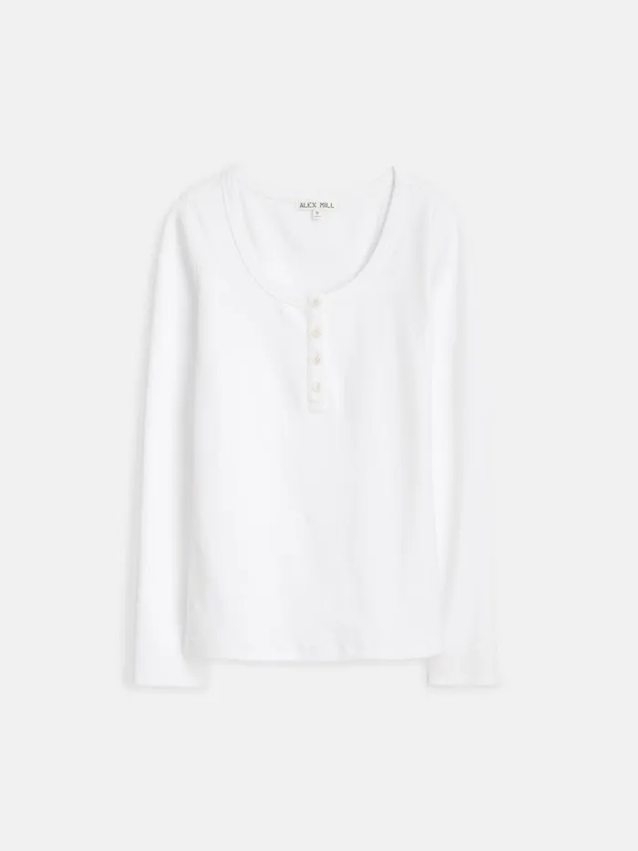 Alex Mill Tees Tanks Women Everyday Ribbed Henley Sea Salt