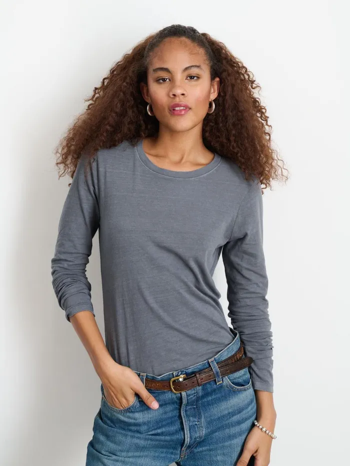Alex Mill Tees Tanks Women LongSleeve Prospect Tee Charcoal