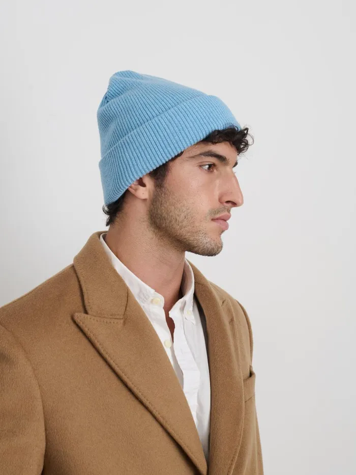 Alex Mill Women Wool Cotton Beanie Blue Glacier