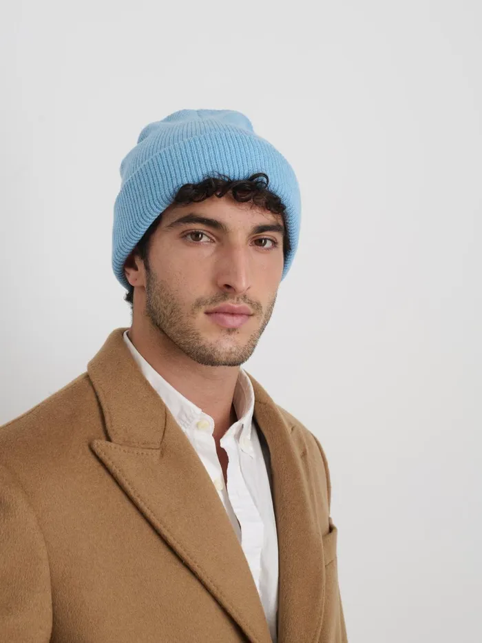 Alex Mill Women Wool Cotton Beanie Blue Glacier