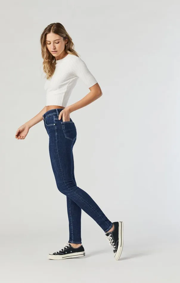Alissa Skinny In Dark Brushed Feather Blue Women Mavi Jeans Denim