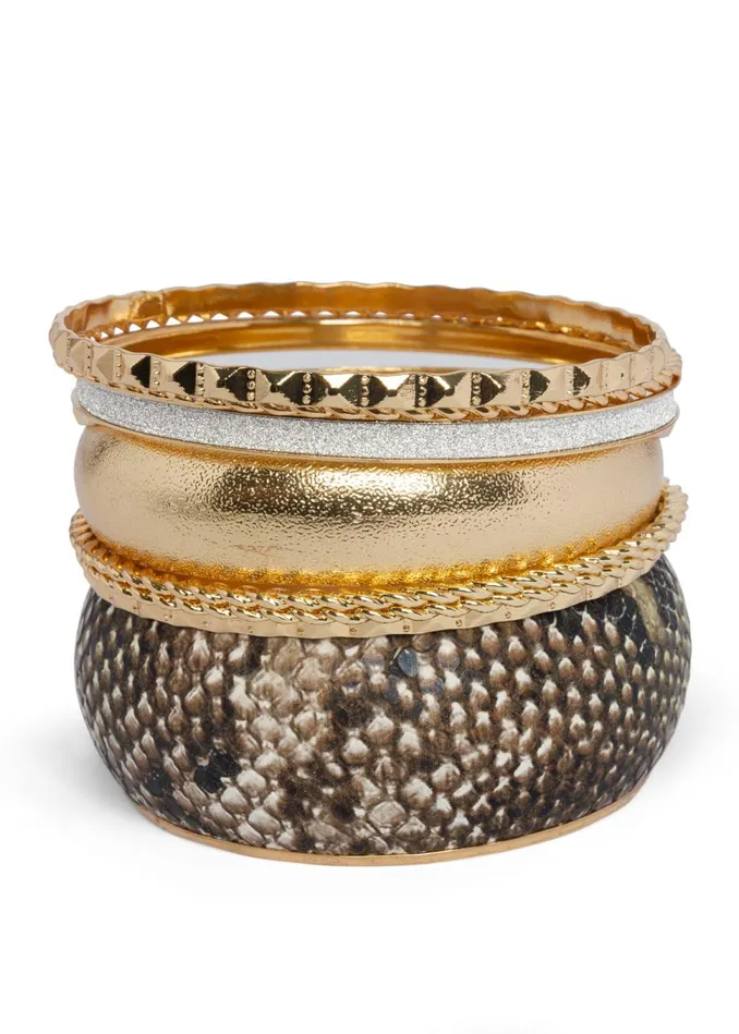 ANIMAL PRINT BANGLE SET Gold Multi Women VENUS Bracelets