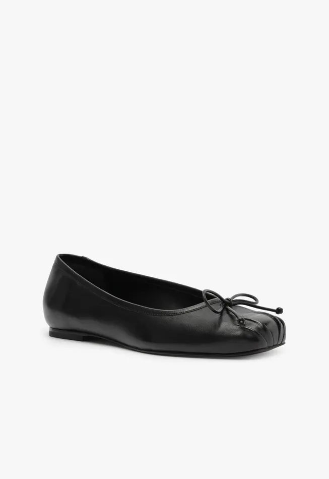 Arissa Draped Ballet Flat Black Women Schutz Shoes Ballerinas