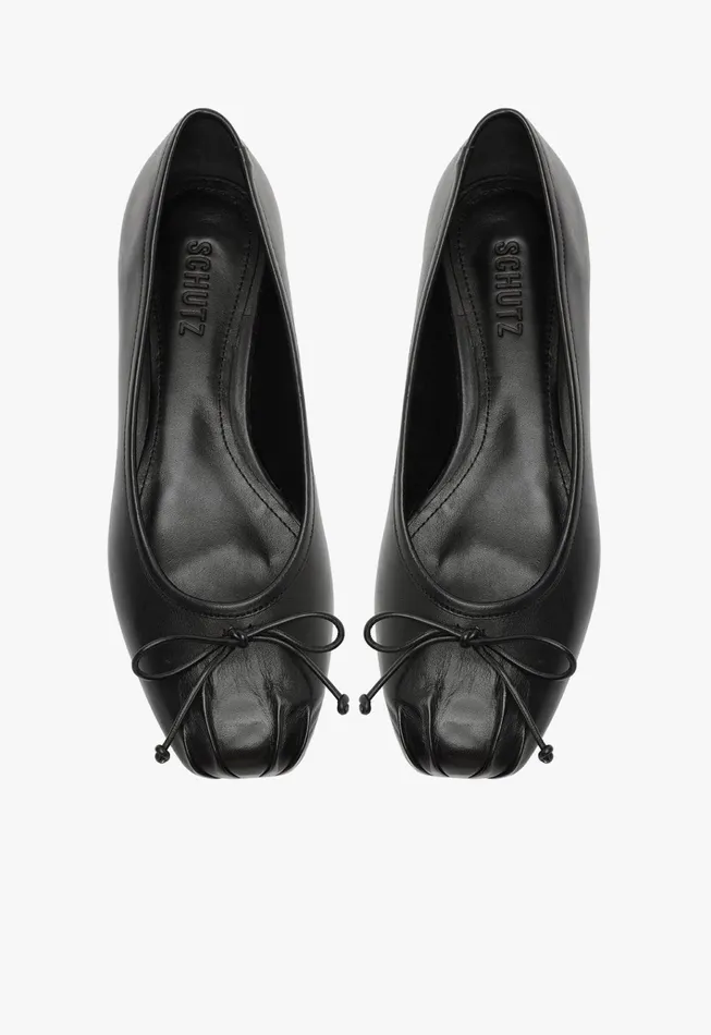 Arissa Draped Ballet Flat Black Women Schutz Shoes Ballerinas