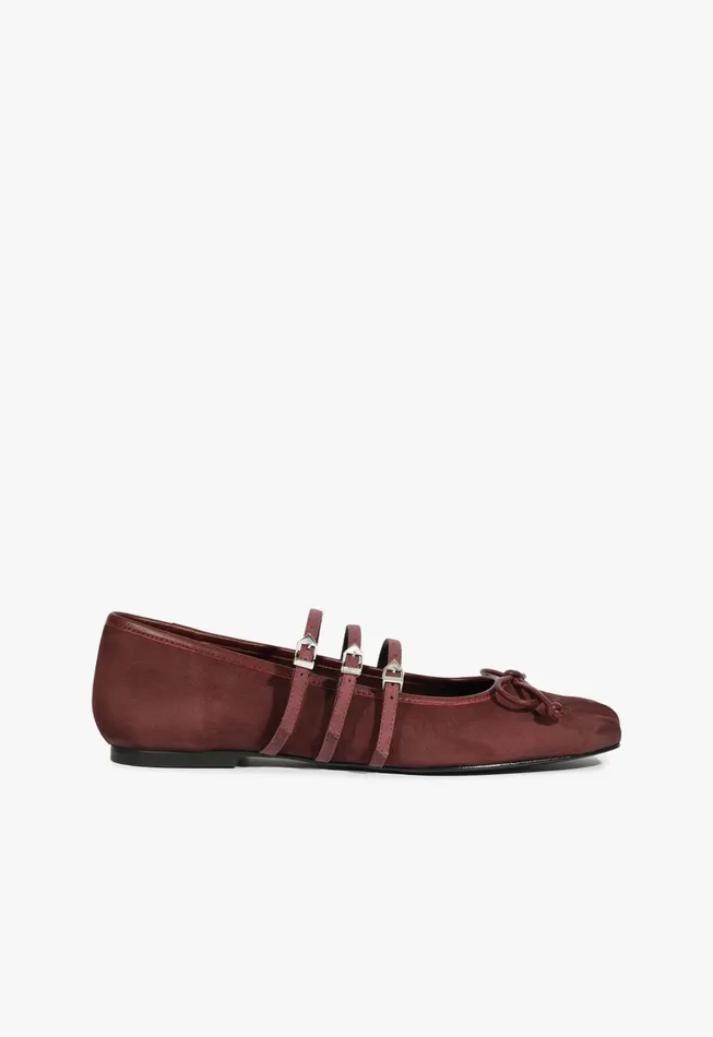 Arissa Strap Flat Cherry Wine Women Schutz Shoes Ballerinas