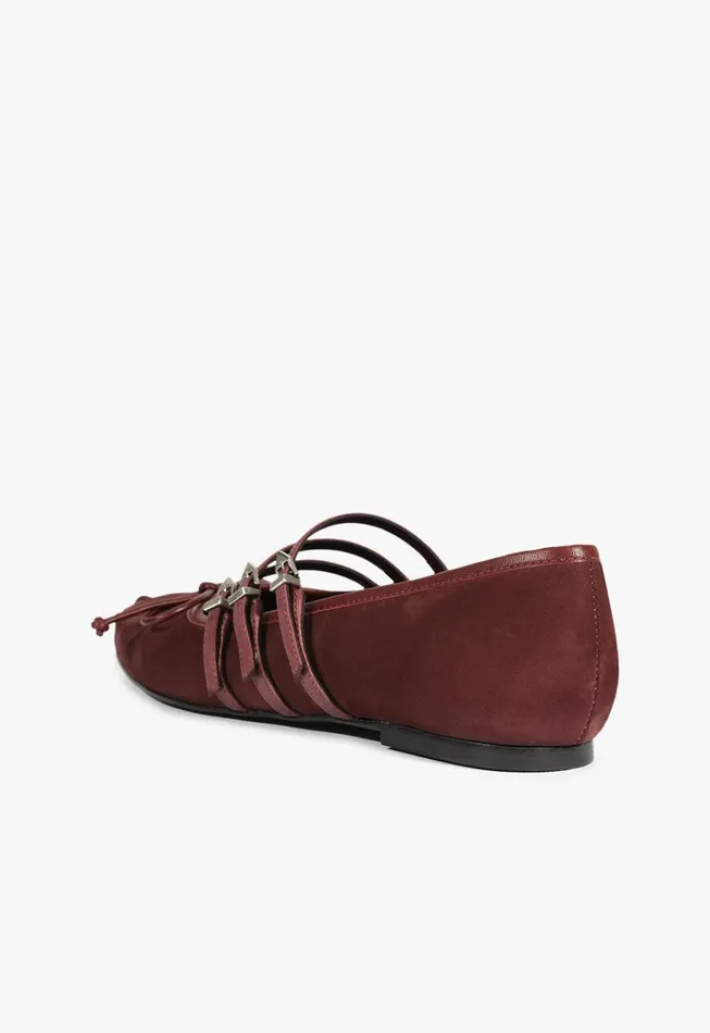 Arissa Strap Flat Cherry Wine Women Schutz Shoes Ballerinas