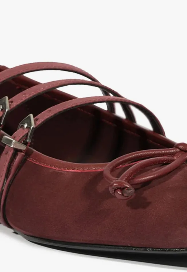 Arissa Strap Flat Cherry Wine Women Schutz Shoes Ballerinas