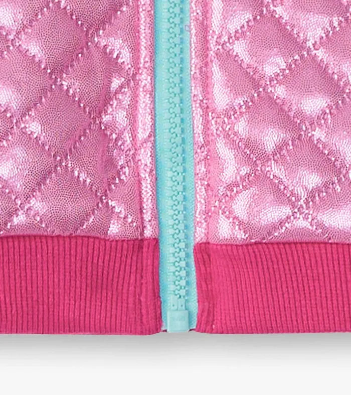 Baby and Toddler Girls Rose Violet Metallic Bomber Jacket Hatley