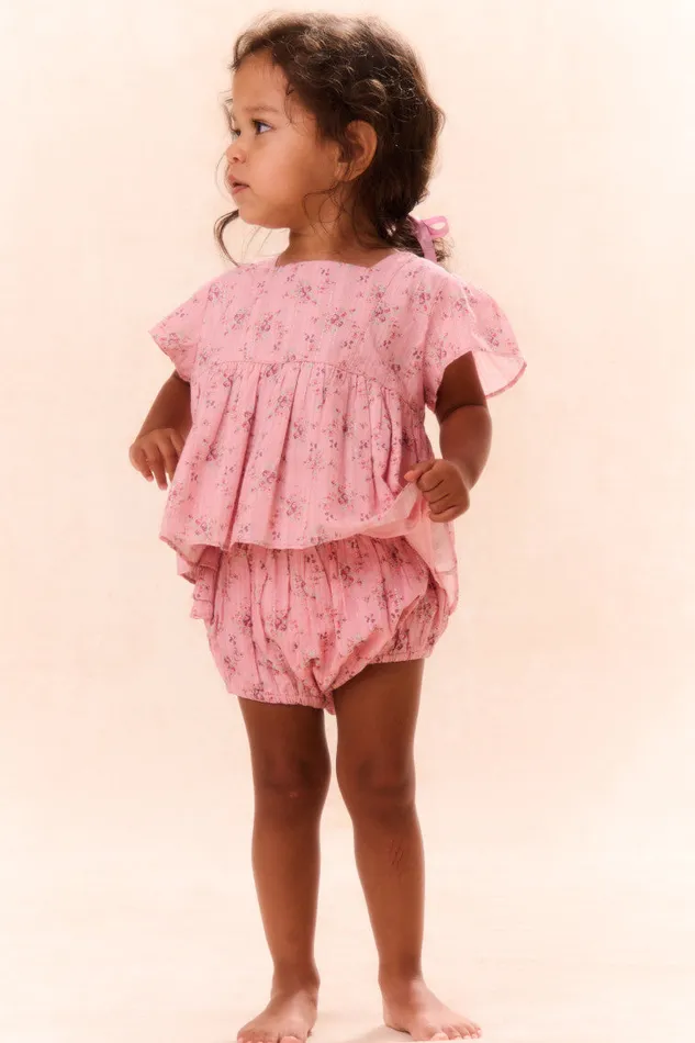 Baby Kids LoveShackFancy Baby Nalina Bloomer Pink Dusk