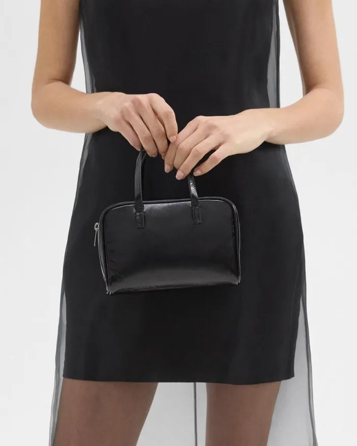 Bags Women Theory Mini Pillow Bag In Crinkled Patent Leather Black Bags Women Theory Mini Pillow Bag In Crinkled Patent Leather Black