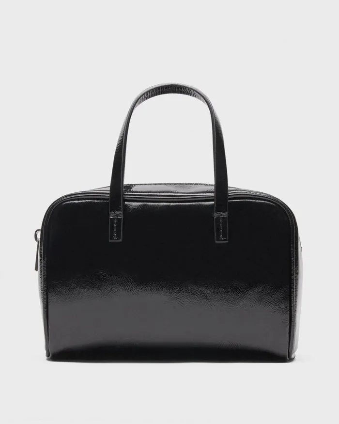 Bags Women Theory Mini Pillow Bag In Crinkled Patent Leather Black Bags Women Theory Mini Pillow Bag In Crinkled Patent Leather Black