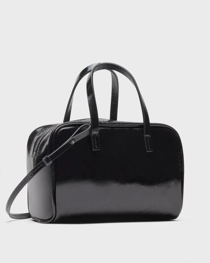 Bags Women Theory Mini Pillow Bag In Crinkled Patent Leather Black Bags Women Theory Mini Pillow Bag In Crinkled Patent Leather Black