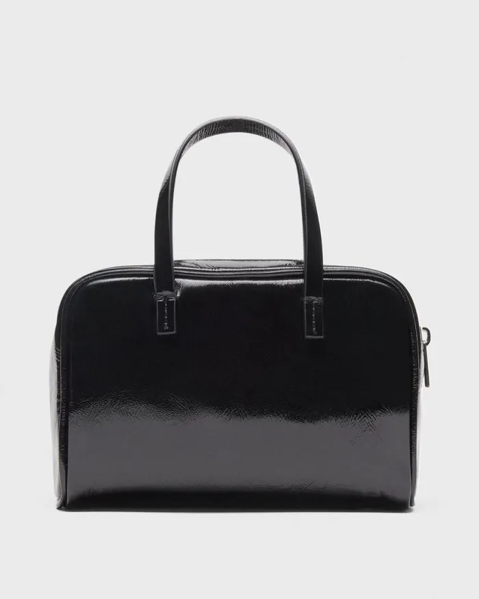Bags Women Theory Mini Pillow Bag In Crinkled Patent Leather Black Bags Women Theory Mini Pillow Bag In Crinkled Patent Leather Black