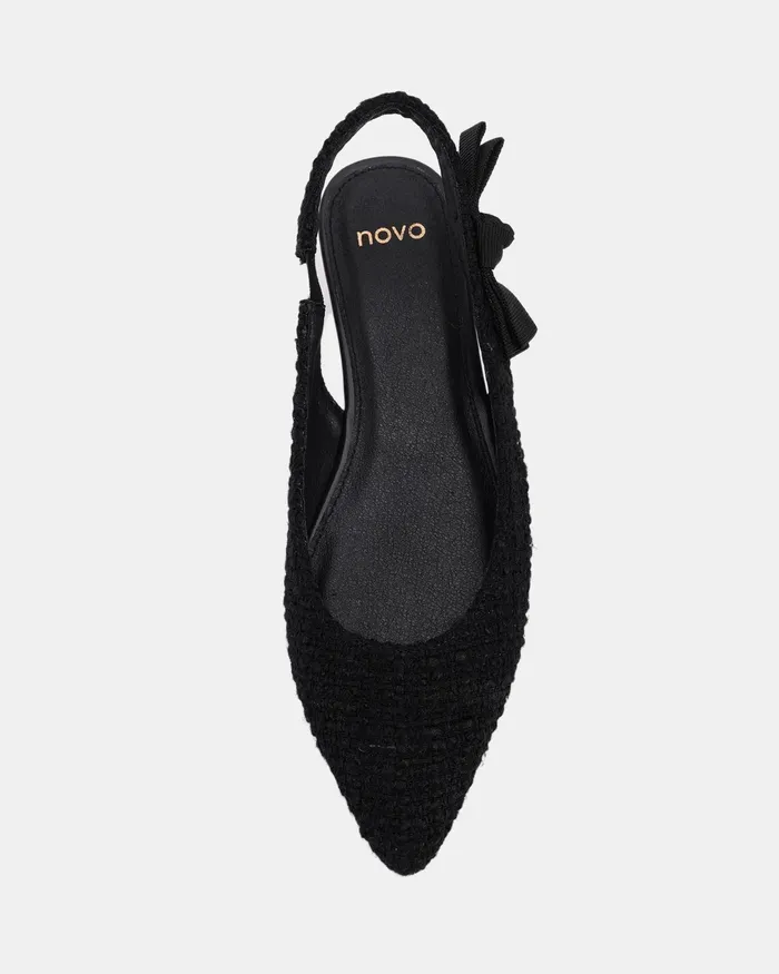 Ballet Flats CADANCE BLACK TWEED Ballet Flats NOVO Shoes Women