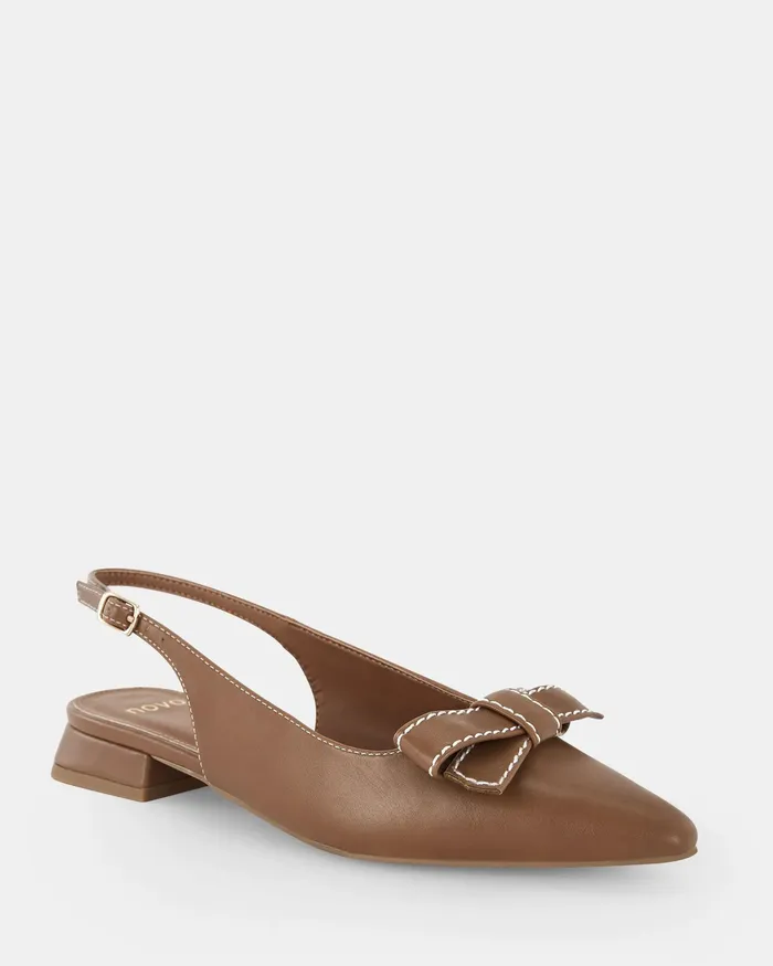 Ballet Flats Women CARLINA CARAMEL Slip Ons NOVO Shoes