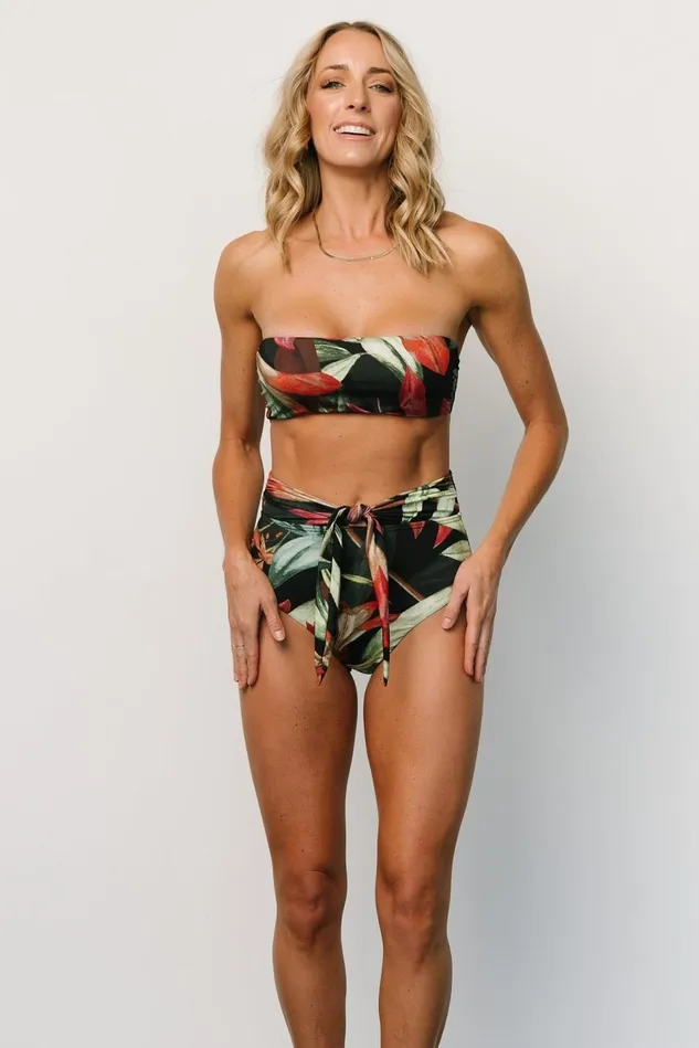 Baltic Born Bikini Women Milos High Waist Bikini Bottom Midnight Floral Baltic Born Bikini Women Milos High Waist Bikini Bottom Midnight Floral