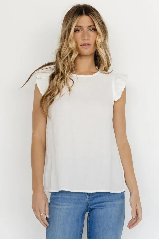Baltic Born Blouses Shirts Women Arlowe Ruffle Top White