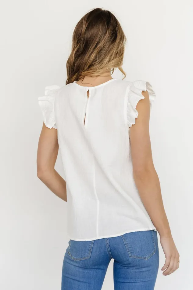 Baltic Born Blouses Shirts Women Arlowe Ruffle Top White Baltic Born Blouses Shirts Women Arlowe Ruffle Top White