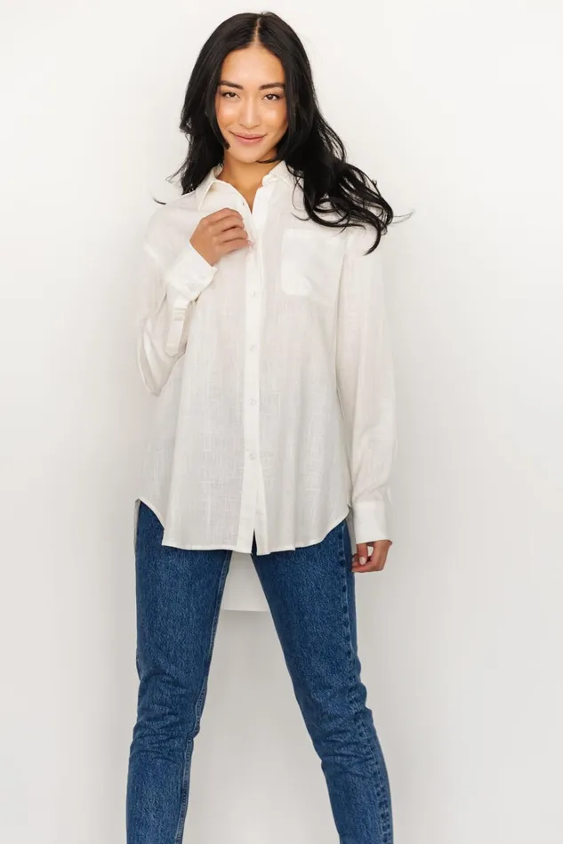 Baltic Born Blouses Shirts Women Harlan Linen Button Down Top Off White Baltic Born Blouses Shirts Women Harlan Linen Button Down Top Off White