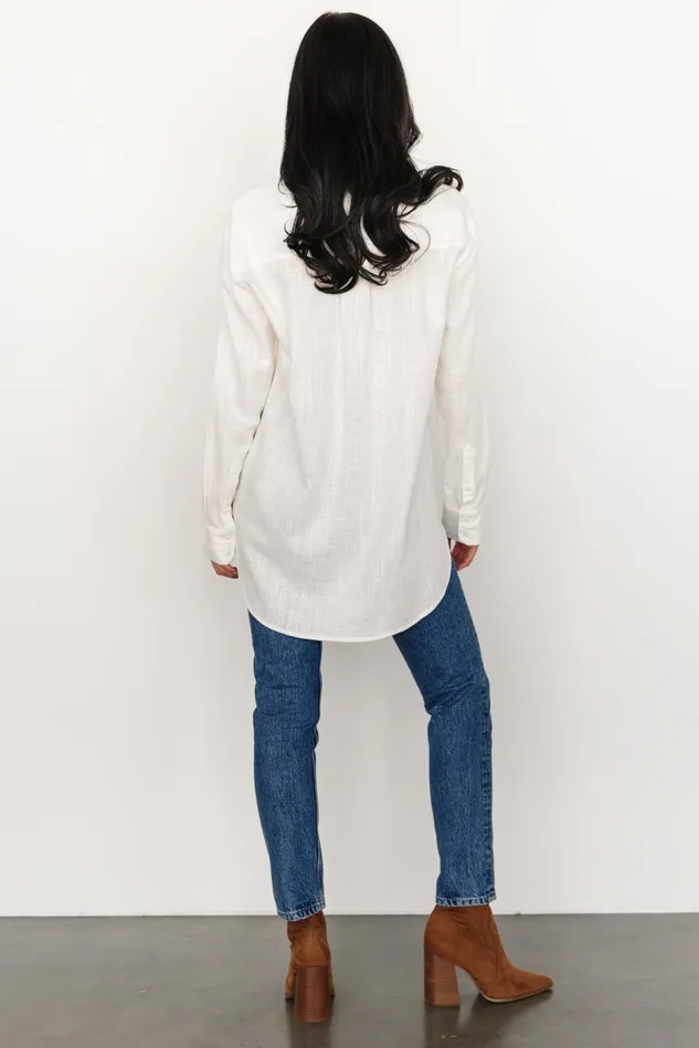 Baltic Born Blouses Shirts Women Harlan Linen Button Down Top Off White Baltic Born Blouses Shirts Women Harlan Linen Button Down Top Off White