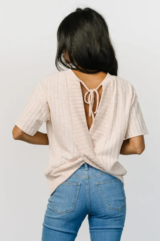 Baltic Born Blouses Shirts Women Roxi Open Back Tie Top Natural Baltic Born Blouses Shirts Women Roxi Open Back Tie Top Natural