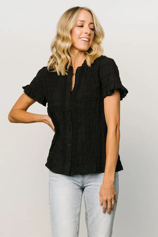 Baltic Born Blouses Shirts Women Zara Lace Top Black