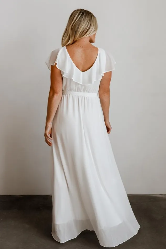 Baltic Born Bridal Women Katya Ruffle Maxi Dress White