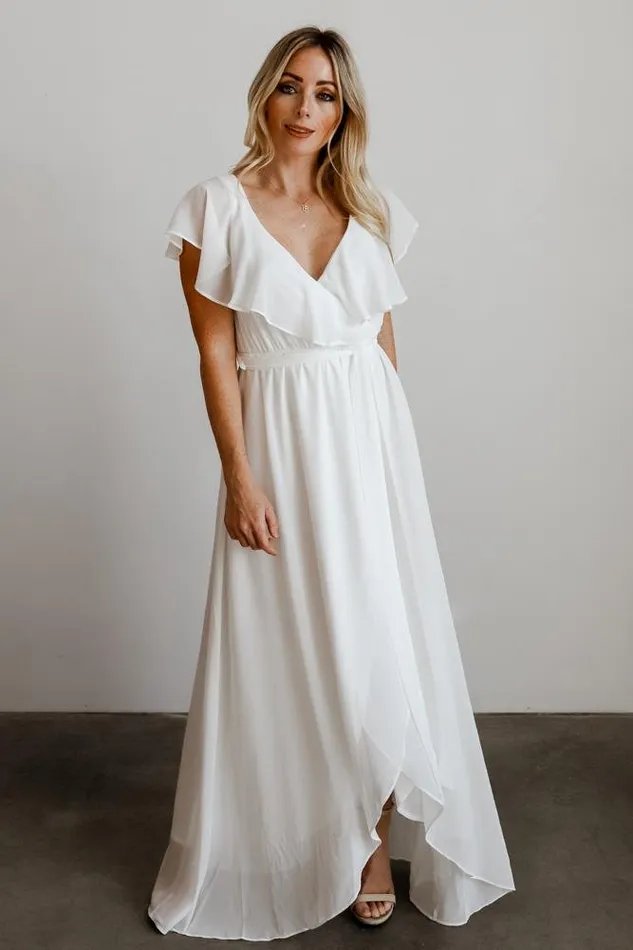 Baltic Born Bridal Women Katya Ruffle Maxi Dress White