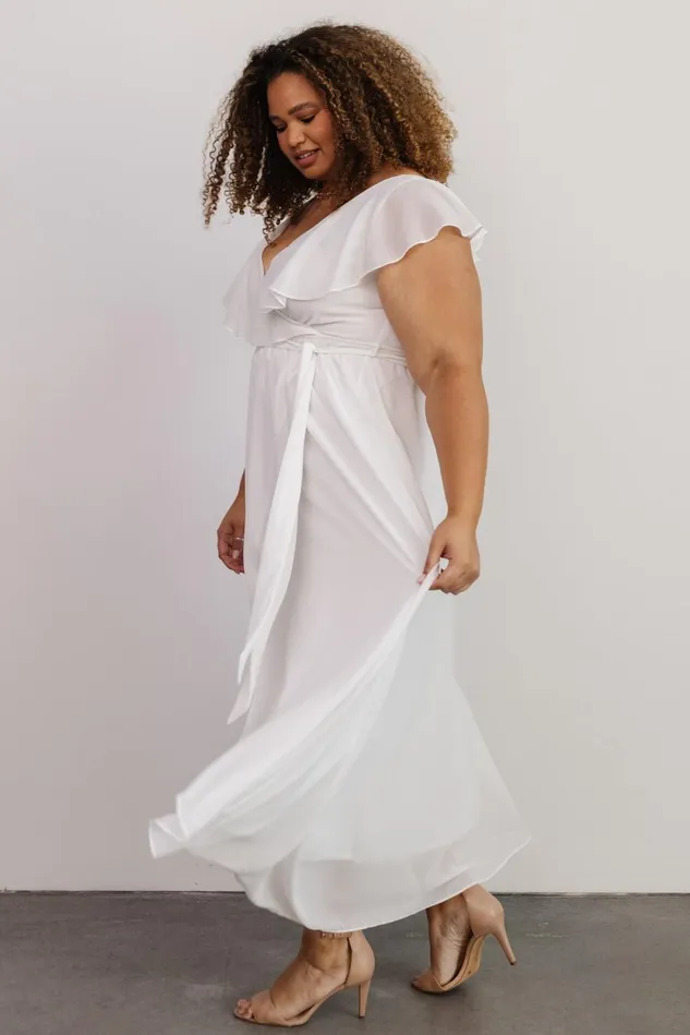 Baltic Born Bridal Women Katya Ruffle Maxi Dress White