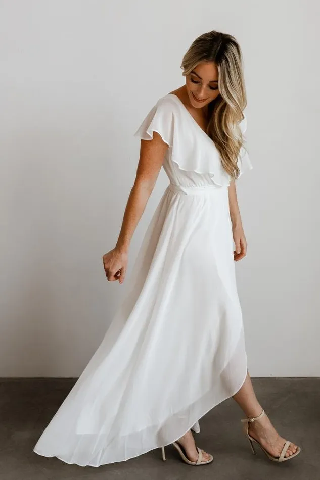 Baltic Born Bridal Women Katya Ruffle Maxi Dress White