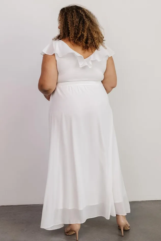 Baltic Born Bridal Women Katya Ruffle Maxi Dress White