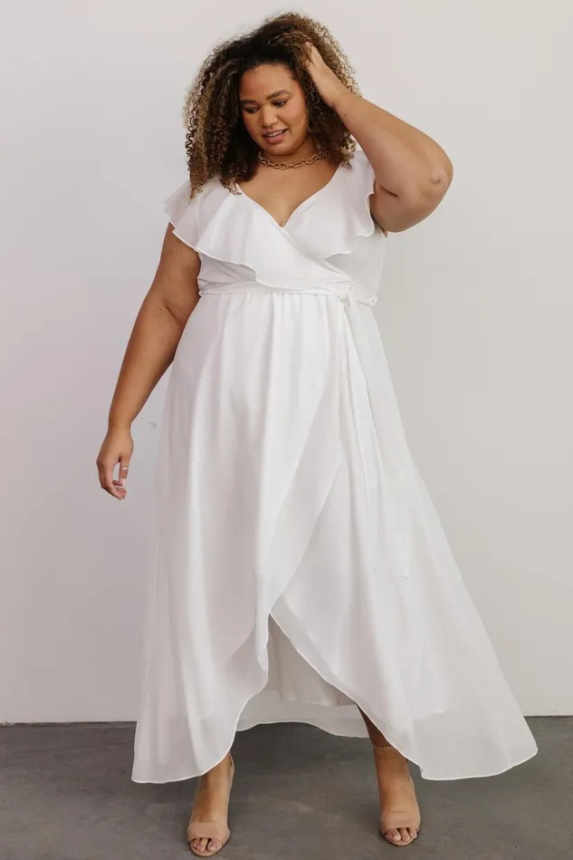 Baltic Born Bridal Women Katya Ruffle Maxi Dress White