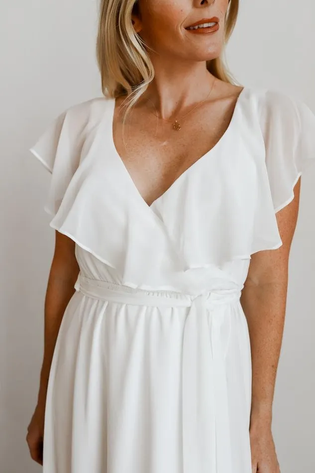 Baltic Born Bridal Women Katya Ruffle Maxi Dress White