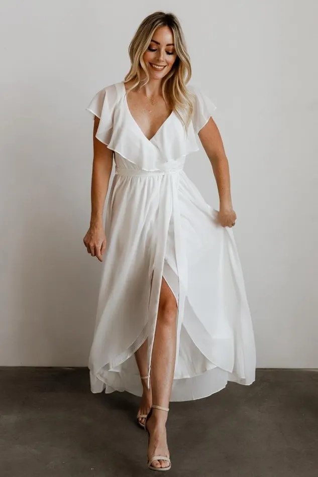 Baltic Born Bridal Women Katya Ruffle Maxi Dress White