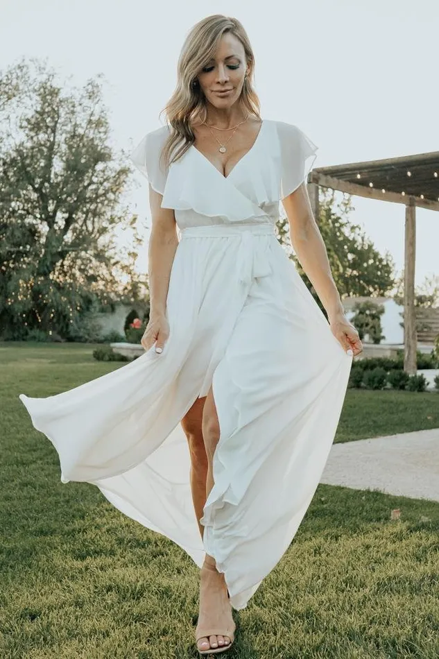Baltic Born Bridal Women Katya Ruffle Maxi Dress White