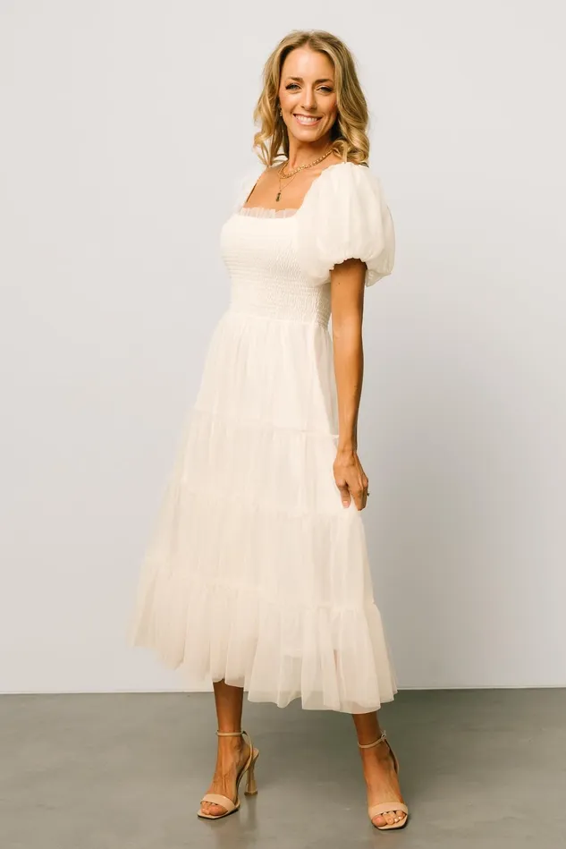 Baltic Born Bridal Women Liv Tulle Midi Dress Cream