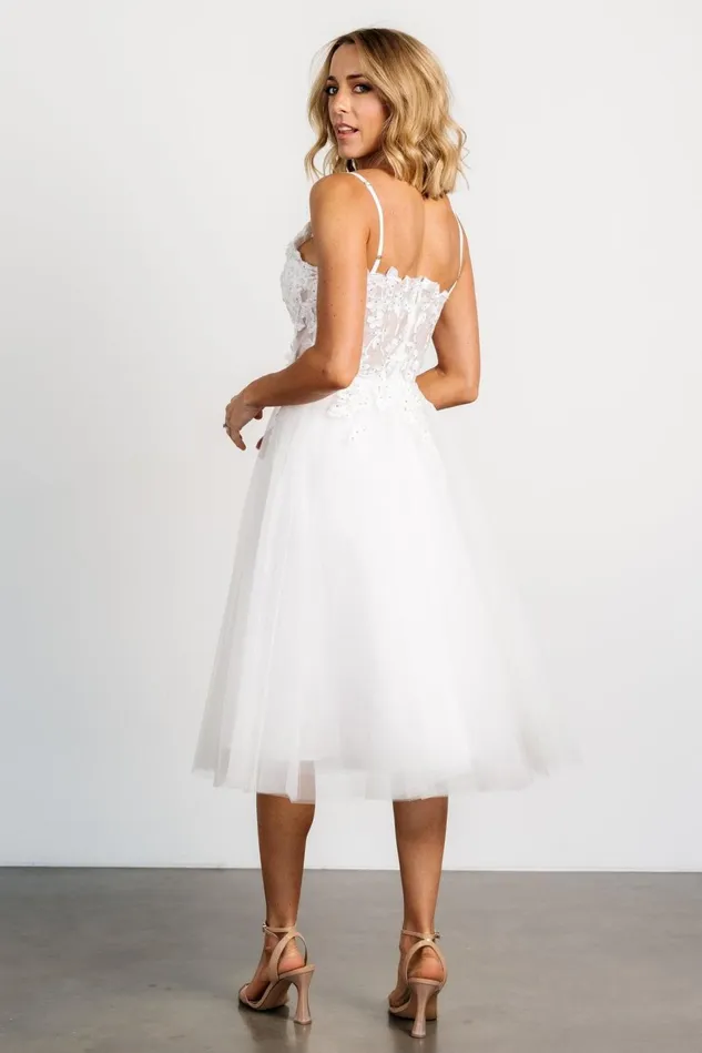 Baltic Born Bridal Women Noelle Shimmer Midi Dress Off White
