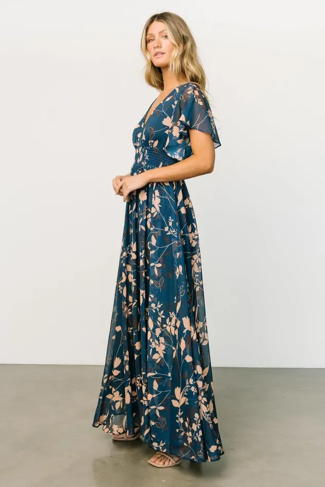 Baltic Born Bump Friendly Women Lynlee Metallic Maxi Dress Topaz Baltic Born Bump Friendly Women Lynlee Metallic Maxi Dress Topaz