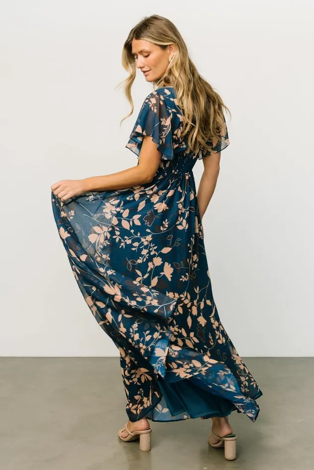 Baltic Born Bump Friendly Women Lynlee Metallic Maxi Dress Topaz Baltic Born Bump Friendly Women Lynlee Metallic Maxi Dress Topaz