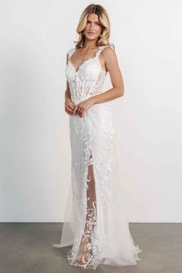 Baltic Born Embellished Sequin Women Obsession Bridal Gown White Baltic Born Embellished Sequin Women Obsession Bridal Gown White