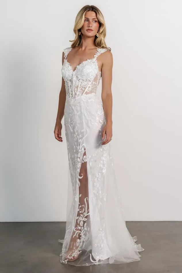Baltic Born Embellished Sequin Women Obsession Bridal Gown White Baltic Born Embellished Sequin Women Obsession Bridal Gown White