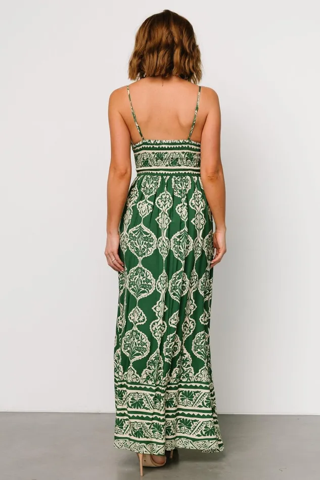 Baltic Born Maxi Dresses Women Davinah V Neck Maxi Dress Green Print Baltic Born Maxi Dresses Women Davinah V Neck Maxi Dress Green Print