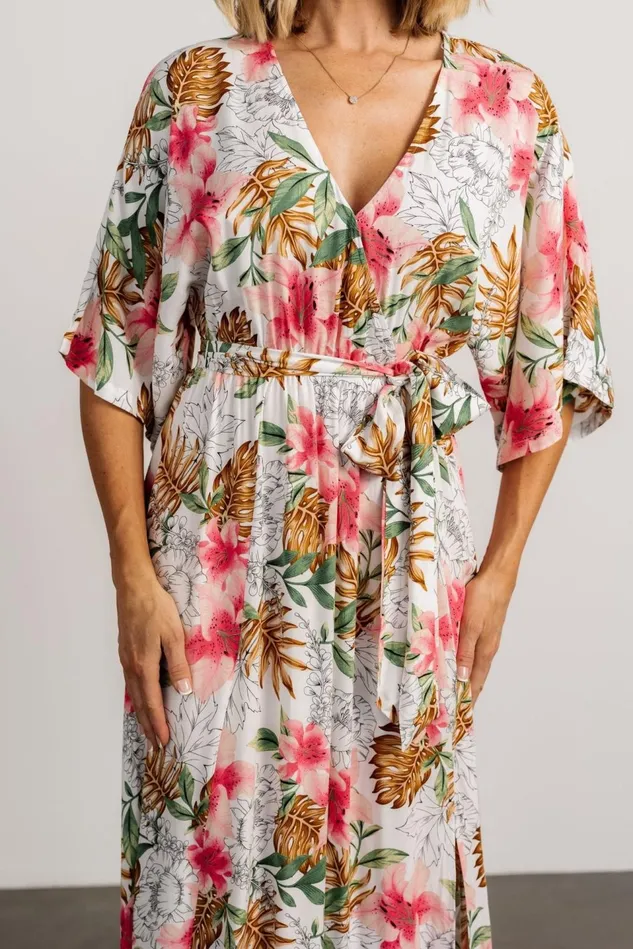 Baltic Born Maxi Dresses Women Harmonia Kimono Maxi Dress White Multi Print Baltic Born Maxi Dresses Women Harmonia Kimono Maxi Dress White Multi Print